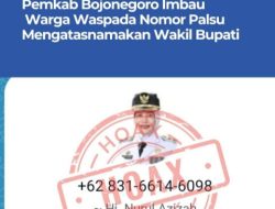 Pemkab Bojonegoro Imbau Warga Waspada Nomor Palsu Mengatasnamakan Wakil Bupati